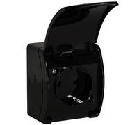 Orno gniazdo pojedyncze 2p+z schuko aquatic ip44 czarny