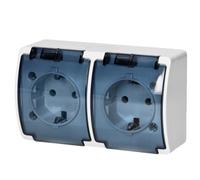 ORNO OE-7106(GS)/WT Enchufe Superficie 2x2P+Z Schuko IP44