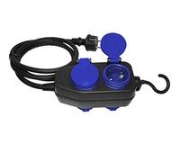 ORNO OR-AE-13160(GS) - Enchufe múltiple para exteriores (IP44, 4 enchufes con gancho para colgar, cable de 5 m)