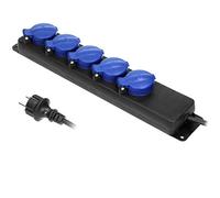 ORNO OR-AE-13193(GS)/5M Enchufe Exterior para Taller al Aire Libre IP44 de 5 vías con 5m de Cable (5m)