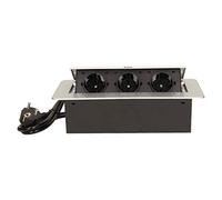 ORNO OR-AE-1337(GS) - Regleta de 3 enchufes (3 enchufes, 3600 W, con Cable Schuko de 1,5 m), Color Plateado