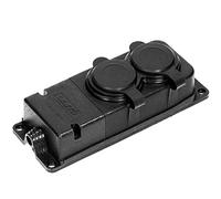 ORNO Taller Enchufe Exterior Estanco 2 Enchufes Schuko IP44 230V 16A Resistente a Los Impactos, No Combustible
