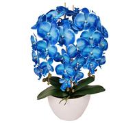 Orquídea artificial Damich 3 tallos goma maceta blanca 3pgnb