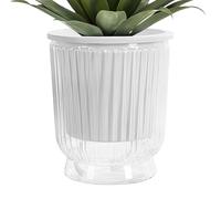 Orquídea de riego automático, tanque de almacenamiento de agua transparente, visible, macetas para suculentas con orificio de drenaje, jarrón hidropónico de vidrio para balcón, sala de estar