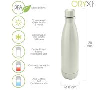 Oryx botella termica, capacidad de 500 ml. libre bpa, acero inoxidable