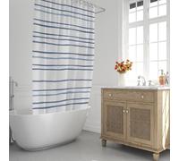 Oryx Hogar – Cortina de ducha Rayas azules 180x200 cm Impermeable