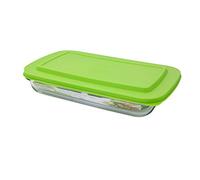 Oryx Hogar Fuente de cristal rectangular con tapa 2 litros 36 x 22 x 6.5 (alt) cm