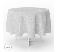Oryx mantel hule geometrico gris impermeable antimanchas pvc Ø 140 cm