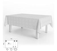 Oryx Hogar Mantel hule muleton rectangular blanco PVC 140x250 cm impermeable antimanchas recortable