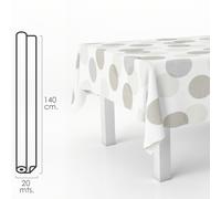 Oryx mantel hule rectangular circulos beis. impermeable antimanchas pv