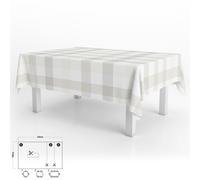 Oryx mantel hule rectangular cuadros beige impermeable antimanchas pvc