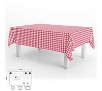 Oryx Hogar Mantel hule rectangular cuadros rojos PVC 140x250 cm impermeable antimanchas recortable