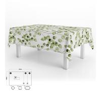 Oryx Hogar Mantel hule rectangular Hojas verdes PVC impermeable antimanchas Recortable 140x250 cm