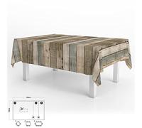 Oryx Hogar Mantel hule rectangular tablones madera 140 x 250 cm impermeable antimanchas recortable