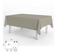Oryx Hogar – Mantel hule rectangular Topos beige – Impermeable antimanchas PVC 140x250 cm recortable