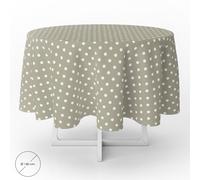 Oryx mantel hule redondo topos beige impermeable antimanchas pvc Ø140