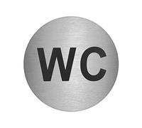 ORYX Placa Adhesiva "WC" Acero Inoxidable Ø 7 cm.