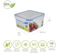 Oryx recipiente hermetico plastico cuadrado 170 ml. 8.5x8.5x5 (alt.) c
