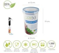 Oryx recipiente hermetico plastico redondo 1.200 ml. Ø 12 x 19 (alt.)
