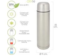 Oryx termo liquidos, capacidad 1 litro, libre bpa, acero inoxidable, a