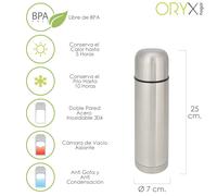 Oryx termo liquidos, capacidad 500 ml. libre bpa, acero inoxidable, an