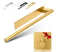 ORZAC® Toallero Adhesivo Dorado Baño Sin Taladro 39 cm, Acero Inoxidable, Barra para Toallas con Adhesivo 3M y Gancho de Regalo