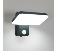 Osairous 16w LED Lampara Pared con Sensor de Movimiento | Giratoria Aplique Pared Exterior, Aplique Exterior Resistente al Agua IP65, Luz Exterior para JardíN y Terraza, Negro 6500k