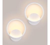 Osairous 2 Piezas Aplique Pared Interior LED, 12W 1350LM 3000K, Blanco | Lámpara de Pared Redonda Moderna, Luz de Pared in Acrílico para Dormitorio, Estudio, Comedor, Pasillo, Escalera