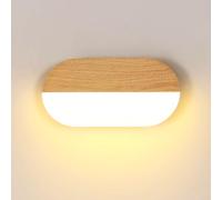 Osairous Aplique de Pared LED Interior, Moderno de Madera Lámpara de Pared, Luz de Pare para Dormitorio, Sala de Estar, Pasillo, 3000K Luz Cálida