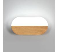Osairous Aplique de Pared LED, Moderno Lámpara de Interior, Luz de Pared Elipse Color Maderapara Dormitorio, Sala de Estar, Pasillo, 6500K Luz Blanca, 22cm