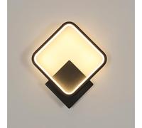 Osairous Aplique Pared Interior LED, 17W 1912LM Lampara de Pared Cuadrado Moderna, Apliques de Pared in Acrílico para Dormitorio, Estudio, Comedor, Pasillo, Escalera, Luz cálida 3000K, Negro
