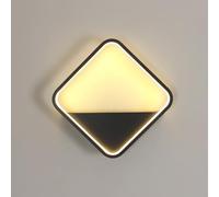 Osairous Aplique Pared Interior LED, 20W 2250LM Lampara de Pared Cuadrado Moderna, Apliques de Pared in Acrílico para Dormitorio, Estudio, Comedor, Pasillo, Escalera, Luz cálida 3000K, Negro