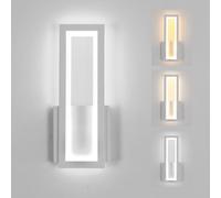 Osairous Lámpara de Pared LED Interior, 16W 2000LM 3000K/4500K/6500K,Blanco | Apliques de Pared Blanco Moderna en Acrílico, Luz de Pared Dormitorio para Sala de Estar Pasillo, 32CM