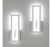 Osairous Lámpara de Pared LED Interior, 2 Piezas Apliques de Pared 16W 1800LM, Luz de LED Blanco Moderna en Acrílico Dormitorio Blanco Frio 6500K para Sala de Estar Pasillo Escalera 32CM