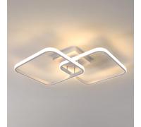 Osairous Lámpara de Techo LED 42W 4700LM, Moderno Plafon LED Techo Blanco, Luz de Techo Salon Acrílico para Dormitorio Cocina Comedor Estudio, Luz Blanca Cálida 3000K, 64CM