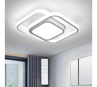 Osairous Lámpara de Techo LED Moderna, 32 W, 3840 lm, 3000-6500 K, Regulable, Diseño Cuadrado Sencillo, Adecuada para Cocinas, Pasillos, Salas de Estar y Dormitorios (Cuadrado 32W Regulable)