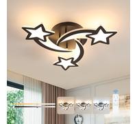 Osairous Lamparas de Techo LED, 3000K-6500K Plafon LED Techo con Control Remoto, Luz de Techo Diseño de forma de estrella para Cocina, Salón, Dormitorio, Pasillo, 36W 3240lm, Negro