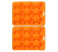 OSALADI 2piezas Molde Silicona Cubitera Cavidades Forma Perro para Hielo y Fondant Flexible Duradero Fácil Limpiar para Cocina Hogar Regalo