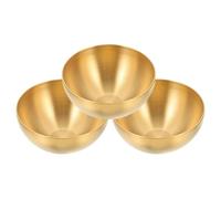 OSALADI Cuencos de Acero Inoxidable para Servir Ensalada y Frutas, Set de 3 Piezas Superficie Lisa y Apilables, Ideales para Uso Interior y Exterior