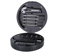 OSALADI Kit de Herramientas Hogar, Caja Herramientas Casals Rueda | Acero al Carbono y Plástico Negro, Estructura Resistente, Forma Creativa