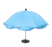 OSALADI Paraguas Mini Portátil Azul para Piscina y Eventos al Aire Libre, Ligero y Resistente con Base Redonda Pesada de Hierro y Tela Acrílica, Tamaño 65x65x48 Cm