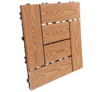 OSALADI Suelo Entrelazado de Composite para Balcón y Terraza, Amarillo | Losetas autoensamblables de compuesto plástico-madera, resistentes a la intemperie, paquete de 1 m² con