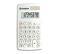Osama, Big Display - Calculadora Pequeña de Bolsillo, 8 Cifras + Pantalla LCD Soft Touch - Calculadora Ideal como Accesorios y Material Oficina, Escolar y Papeleria a Energía Solar, 8.5x1x1 cm, Blanco