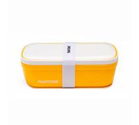 OSAMA PANTONE™ - Fiambrera estilo Bento Box con separador interior y válvula de ventilación, para oficina, escuela y universidad, contenedor hermético para almorzas, 12 x 7 x 20,7 cm, color amarillo