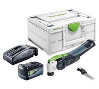 Oscilador a batería Festool OSC 18 E-Basic 18 V Starlock Max Brushless + 1 batería de 5,0 Ah + cargador + maletín Systainer