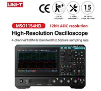 Osciloscopio Digital de 4 Canales UNI-T MSO1154HD 150MHz/250MHz 2.5GSa/s, Osciloscopio con ADC de 12 bits, Analizador de Espectro MSO1254HD MSO1254HD