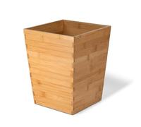 OSCO Cubo de basura cuadrado de bambú | Altura - 28 cm | Ancho - 22 cm | Cubo de basura | Cesta de papel de basura | Contenedor de reciclaje | Oficina | Hogar | Baño