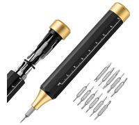 OSDUE 22 en 1 Herramienta Multifunción Juego de Destornilladores, Kit de Bolsillo Magnético de Herramientas Reparación con Broca Juego Destornillador Carraca Regalos para Hombres Papá Él, Oro Negro