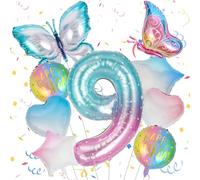 OSDUE Globos de Mariposa,Globo de Cumpleaños de Mariposa,Globos de Colores Degradados,Globo de Estrella de Cinco Puntas,Decoraciones de Cumpleaños