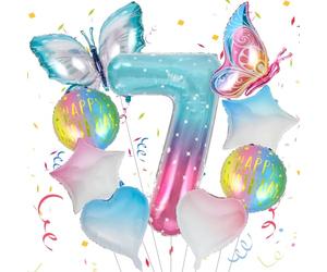OSDUE Globos de Mariposa,Globo de Cumpleaños de Mariposa,Globos de Colores Degradados,Globo de Estrella de Cinco Puntas,Decoraciones de Cumpleaños